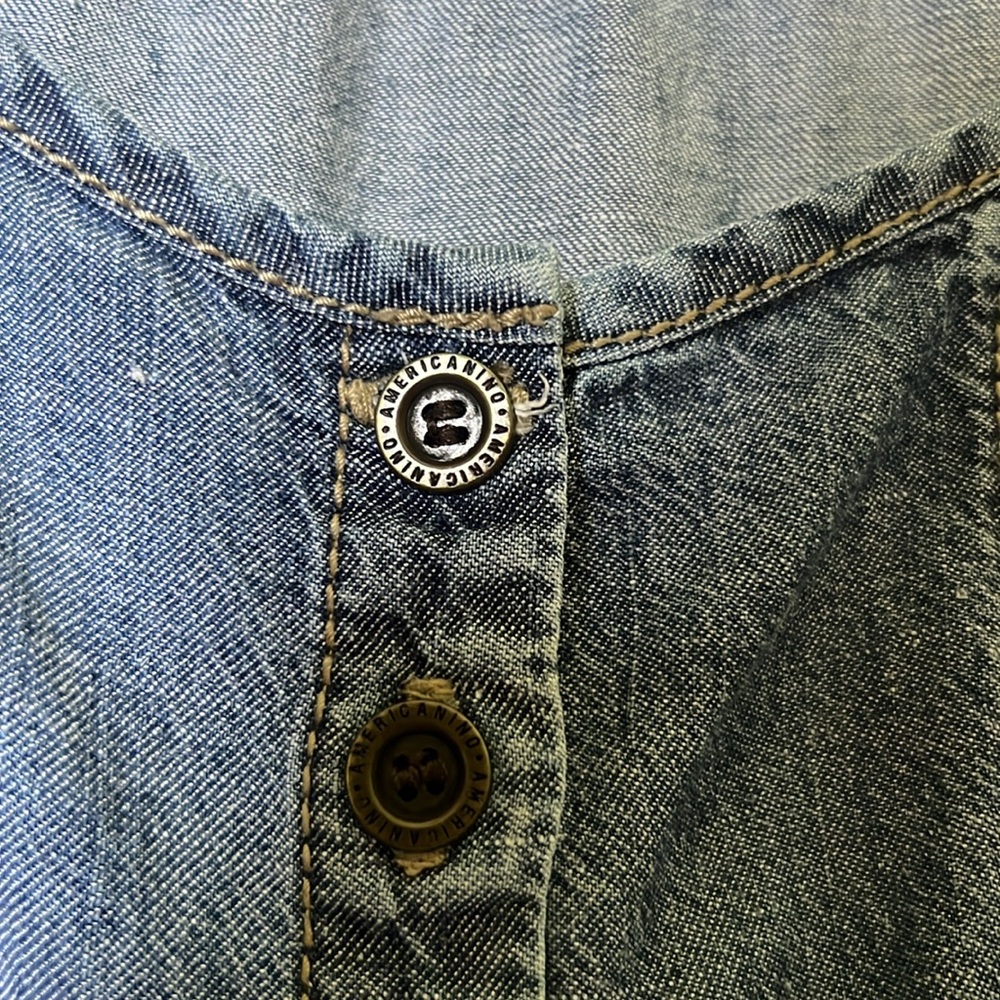 Denim Button-Down Dress - image 4